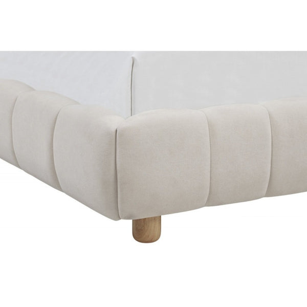 English Elm Velvet Queen Platform Bed Low Profile Modern Frame Plush Upholstered Bedroom B011S02267