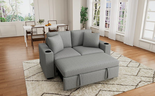 English Elm 101.2" Modular Chenille Sectional Sofa with Tufted Cushions and Deep Seating for Living Room Gray N719S001935E