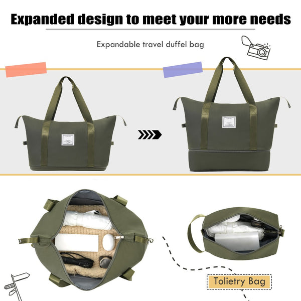 English Elm Softside Expandable Spinner Luggage Set with Tsa Lock Duffel Polyester Travel Army Green N732P201004Y