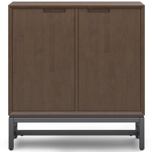 English Elm Banting Solid Rubberwood Storage Cabinet with Graphite Metal Base for Home Office B136P436060
