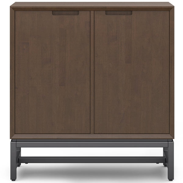 English Elm Banting Solid Rubberwood Storage Cabinet with Graphite Metal Base for Home Office B136P436060