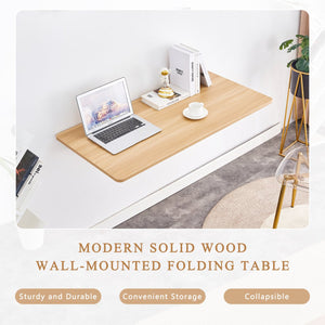 English Elm Laundry Wall-Mounted Folding Table - Space-Saving Work Surface For Home Office, Kitchen, And More! W3226P278935