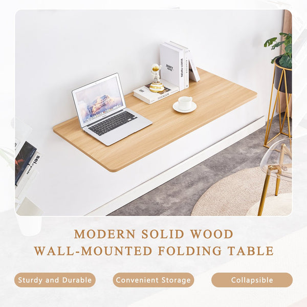 English Elm Laundry Wall-Mounted Folding Table - Space-Saving Work Surface For Home Office, Kitchen, And More! W3226P278935