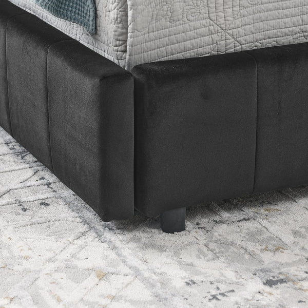 English Elm Full Size Upholstered Tufted Bed Frame - Stylish Velvet Sofa Bed With Armrests & Backrest Comfort W487S00309