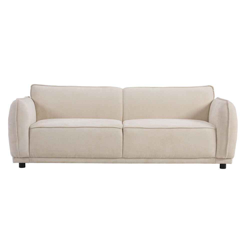 English Elm Christopher Knight Home® - Oslo 84" Boucle 3-Seater Sofa in Beige — Modern Round-Arm Upholstered Comfort, Durable Frame N773IS00031B