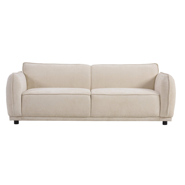 English Elm Christopher Knight Home® - Oslo 84" Boucle 3-Seater Sofa in Beige — Modern Round-Arm Upholstered Comfort, Durable Frame N773IS00031B