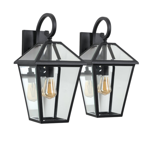 English Elm 23"(h) Vintage Outdoor Wall Sconce Black Iron Bubble Glass Porch Patio Lantern Light W2312P478066