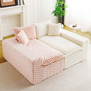 English Elm Luxury Color-Block Turtle Velvet Sofa - Versatile Modular Design For Stylish Living Room Comfort W3371S00044