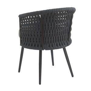 English Elm Christopher Knight Home® - Outdoor Dining Chair with Metal Frame & Handwoven Rope, Weather-Resistant Cushioned Seat for Patio Comfort and Stylish Alfresco Seating Dark Gray N770P290585B