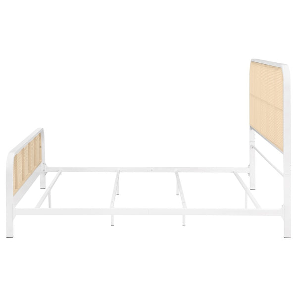 English Elm Randall Coastal Woven Cane Webbing Eastern King Bed with Airy Metal Frame White B062P447776
