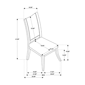 English Elm Set of 2 Tall Back Upholstered Dining Chairs Modern Armless Rubberwood Frame B016P445304
