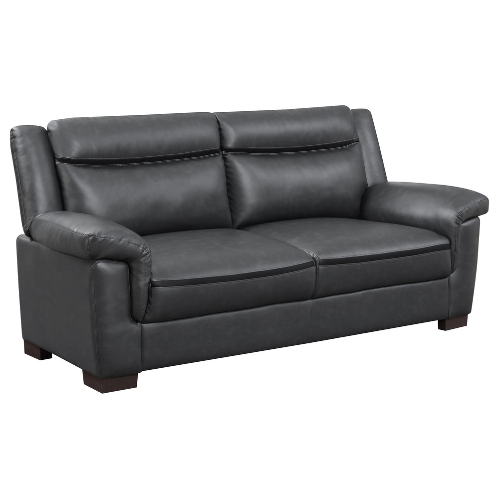 English Elm Hawthorne Modern Grey Sofa with Pillow-Top Arms, Lush Cushioning, Contrasting Seat Accent, 77"W Elegant Design B062P357806