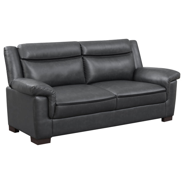 English Elm Hawthorne Modern Grey Sofa with Pillow-Top Arms, Lush Cushioning, Contrasting Seat Accent, 77"W Elegant Design B062P357806