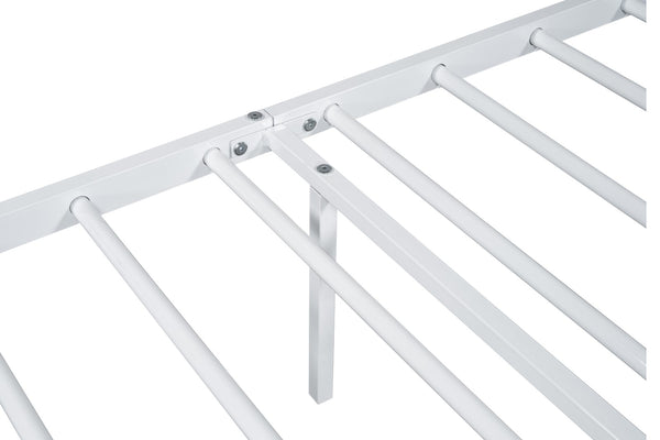 English Elm Contemporary Full-Size Metal Bed Frame with Minimalist Design, Lightweight, Foundation-Free Ease White 27 L x 58 W x 5 H B2741P364406