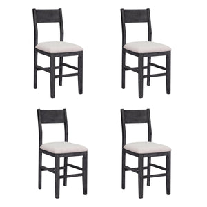 English Elm TOPMAX 82-inch Farmhouse Extendable Dining Set with Two 11" Removable Leaves, Upholstered Seats and Bench Gray N717S000230E