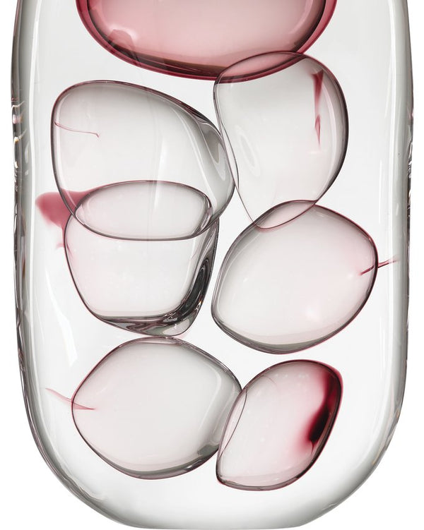 Currey & Company Vicolino Medium Vase - Handcrafted Clear & Purple Glass With Organic Bubbles For Stunning Decor Pink Glass 1200-1017-currey-company