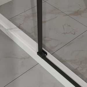 English Elm Goodyo 60" W X 72" H Semi-Frameless Sliding Shower Door With Easy-Clean Glass & Matte Black Hardware D163118750