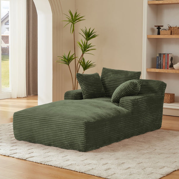 English Elm Oversized Chaise Lounge Chair - Soft Corduroy Sofa For Relaxing, No Assembly, Perfect For Any Space W2339P323759-GIGA