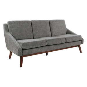 OSP Home Furnishings Mid-century Open Arm Sofa with Coffee Finish Wood Legs and Plush Upholstered Cushions SL4433R-MC4