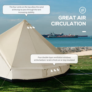 English Elm Outsunny 10 Person Glamping Yurt Tent Waterproof Polyester Family Outdoor Shelter W2225P200508