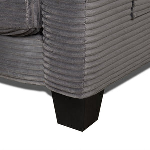 English Elm 2-in-1 Corduroy Loveseat Sleeper with Storage Converts for Living Room or Studio Grey W2715P409861