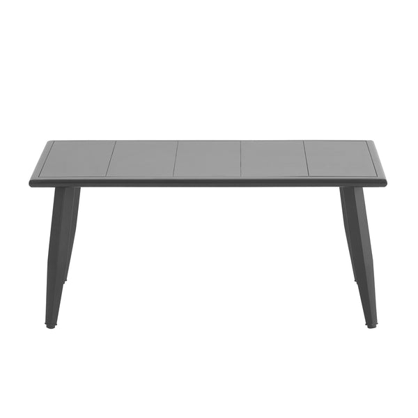 English Elm U_STYLE Heavy-Duty Outdoor Seating Set with Iron Table, Bench & Chairs — Patio, Lawn & Poolside Comfort Gray WY000439AAE