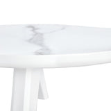 English Elm Modern Minimalist White Imitation Marble Tabletop Coffee Table. Solid Wood Spray Painted Desk Legs, Cloud Shape To Give You A New Experience, Computer Desk. Suitable For Dining and Living Rooms.