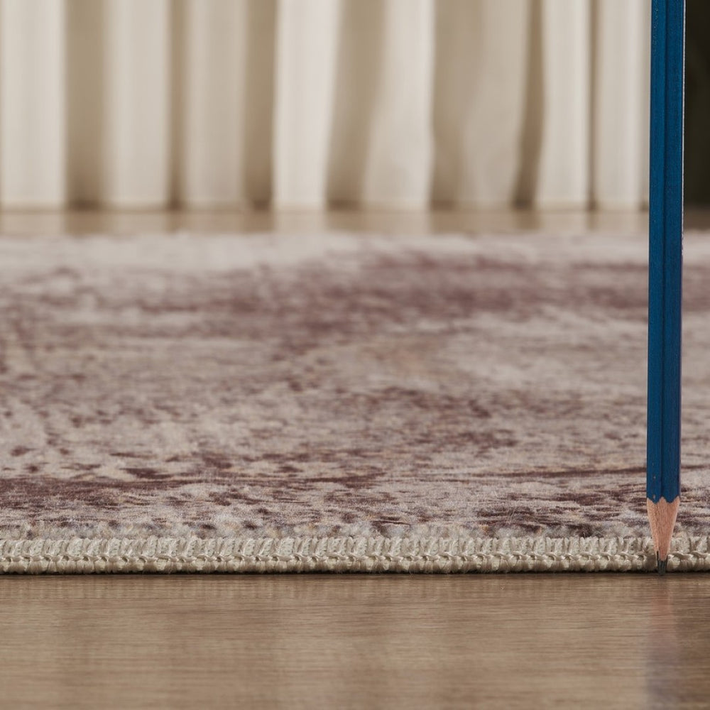 English Elm Artistic Taupe Low Pile Area Rug Machine Made in Turkey for Living and Dining Rooms B186P428944