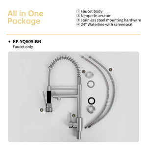 English Elm Bothwa Cupc Certified Single Handle Kitchen Faucet Tall Arc Stainless Steel Design Brushed Nickel B2724P262358