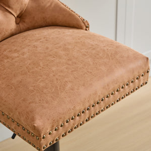 English Elm A&A Mid Century Dining Chair Set of 2 with Curved Ergonomic Walnut Back Upholstered Seat and Metal Legs W1143P195204 W1143P195204