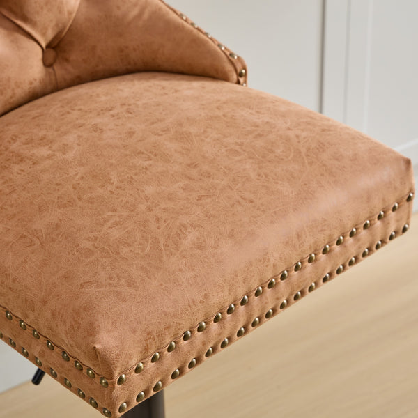 English Elm A&A Mid Century Dining Chair Set of 2 with Curved Ergonomic Walnut Back Upholstered Seat and Metal Legs W1143P195204 W1143P195204