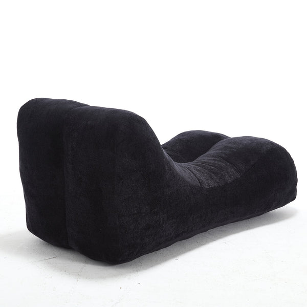 English Elm Creative Bean Bag Sofa Chair with Plush Superfiber Cover and Soft Foam Filling for Luxe Comfort Black W1996P266264