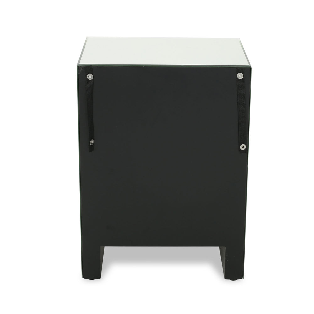 English Elm Christopher Knight Home® - 17.70'' Mirrored Nightstand - Silver Glass 3-Drawer Accent Table, Compact Glam Bedside Storage, Smooth Metal Glides 60982.00