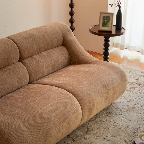 English Elm Shoes Chenille Memory Foam Loveseat Deep Seat Sofa for Apartments and Small Living Rooms Brown W668P381958
