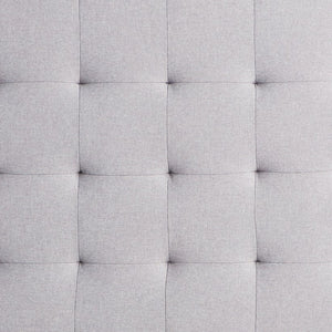 English Elm Generic Rectangle Square Tufted Headboard Queen Gray - Adjustable 46-58" Linen Upholstered, Versatile Mounting Options B350P394832