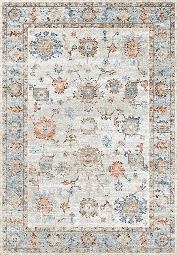 English Elm Oxford Traditional Polyester Area Rug Low Pile Stain Resistant for High Traffic Rooms B186P428909
