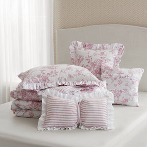 English Elm 5 Piece Full/Queen Comforter Set with Decorative Pillows - Soft Microfiber, Hypoallergenic, Cozy Layering Pink 16.54 L x 12.6 W x 7.09 H B035P381289