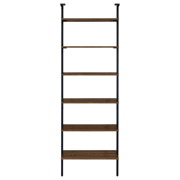 English Elm Christy 96" Walnut Six-Shelf Open-Back Wall Bookshelf — Modern Minimalist Storage for Books & Decor B062P299813