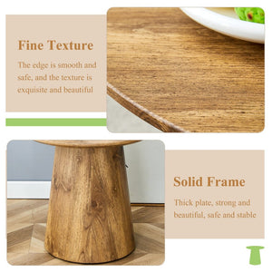 English Elm Natural Wood Grain Mdf Round Side Table Compact Accent for Living Room or Bedroom W2920P232763