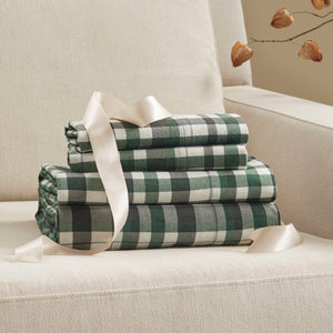 English Elm 3 Twin Cotton Flannel Sheet Set - Cozy Pine Branch Print, Soft Breathable 100% Cotton Bedding Green Multi 13.78 L x 10.63 W x 4.25 H B035P381356