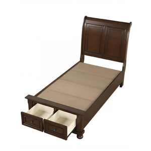 English Elm Meade Sleigh Bed In Dark Cherry Finish - Elegant Twin Bed With Storage Drawers, No Mattress Included B078S00647