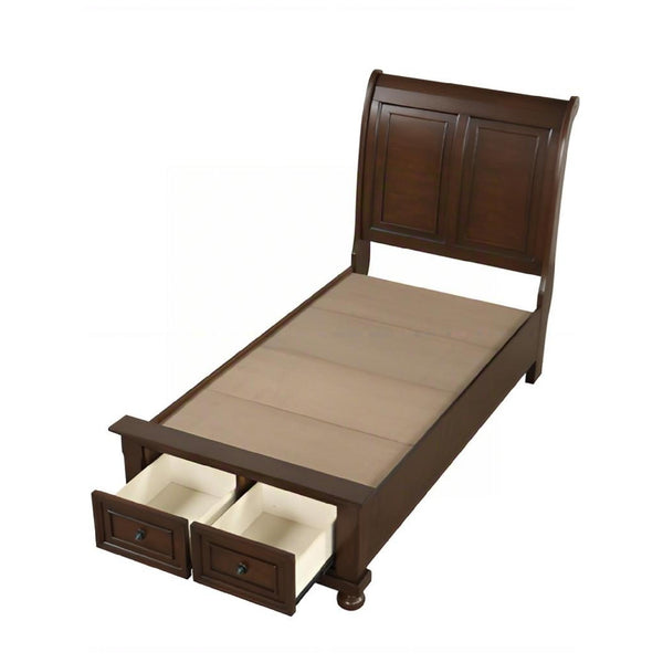 English Elm Meade Sleigh Bed In Dark Cherry Finish - Elegant Twin Bed With Storage Drawers, No Mattress Included B078S00647