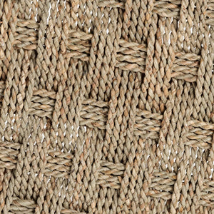 English Elm Modern Woven Seagrass Acacia Wood Stool Bohemian Accent for Living Spaces B2750P467716