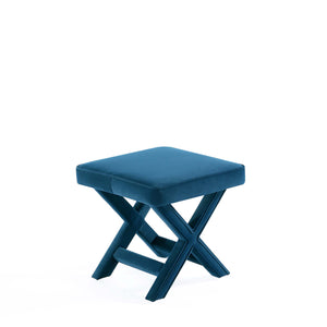 English Elm Abigail Mid-Century Modern Velvet Bench - Plush Blue Upholstered Accent Seat For Any Space B365P398204