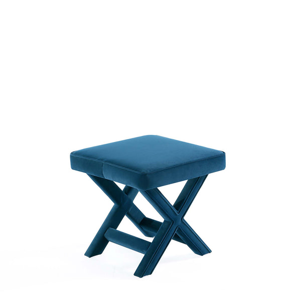 English Elm Abigail Mid-Century Modern Velvet Bench - Plush Blue Upholstered Accent Seat For Any Space B365P398204