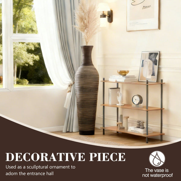 English Elm 39.4" Handcrafted Pvc Floor Vase Textured Brown Gradient Boho Entryway Accent W2796P446192