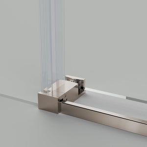 English Elm 56-60"W Frameless Sliding Shower Door with 5/16" Tempered Glass, Smooth Whisper-Quiet Rollers, Easy-Clean Coating Brushed Nickel W1865S00163
