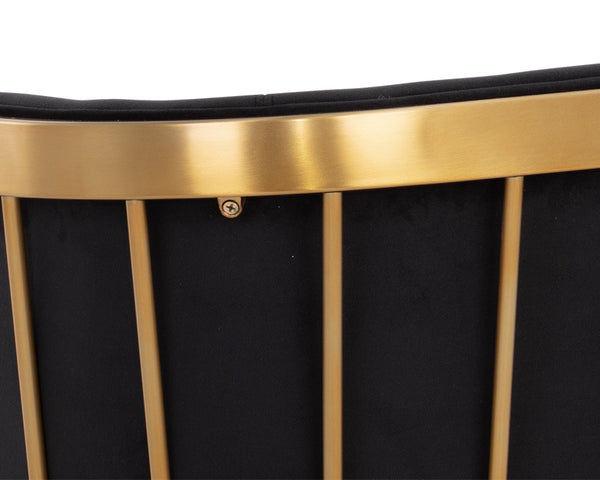 Sunpan Caily Lounge Chair - Modern Elegance with Brushed Gold Frame and Stylish Black Steel Legs Abbington Black