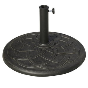 English Elm Round Resin Umbrella Base with Bronze Finish Ornate Pattern for Patio Stability T3971P383451