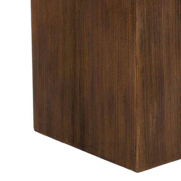 English Elm Christopher Knight Home® - Mgo Square Side Table - Antique White Faux Stone Top & Natural Faux Wood Base, No Assembly Needed N770P228824A